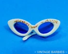 Vintage Barbie Doll Fashion PAK White Sunglasses w/Glitter Near Mint ~ 1960's