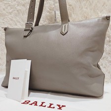 BALLY Crimey.O Tote Bag Leather A4 Business Grained Used Japan Only