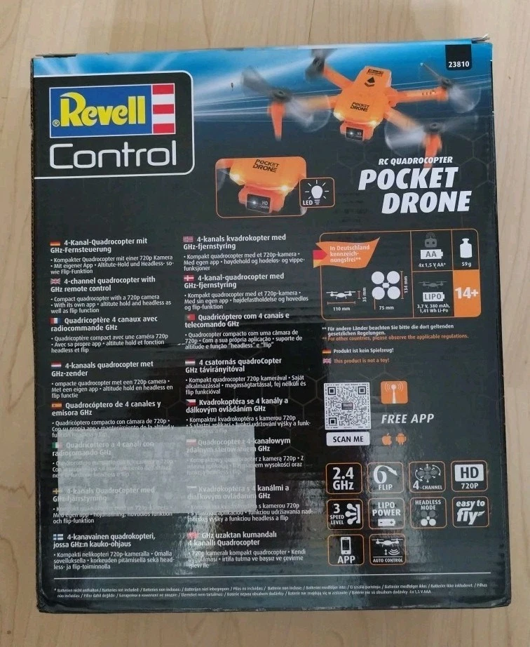 Quadrocopter Drone Pocket Drone HD Kamera Cam & Live Übertragung FPV Revell NEU - Bild 2 von 2