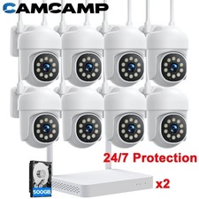360  PTZ CCTV Surveillance Camera System with 10CH NVR, Weatherproof, Easy Setup