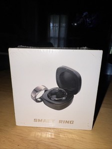 Brand New Smart Ring – Sleek Titanium/Silver Design with Charging Case (Size 10)