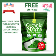 Organic Matcha Green Tea Powder 4oz, Pure Ceremonial Grade for Lattes  Baking