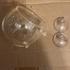 3 Pack Glass Aquarium Plant Pot Aquatic Plant Cup Holder with Suction Cups