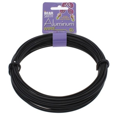 The Beadsmith Anodized Aluminum Wire   12 Gauge   39 12 gallon/39', Black 