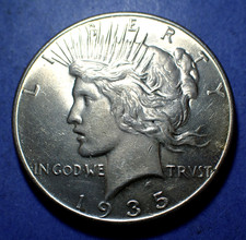 1935 Peace Dollar  Borderline Uncirculated
