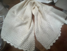 vintage crochet table runner cotton 18x36" hand made