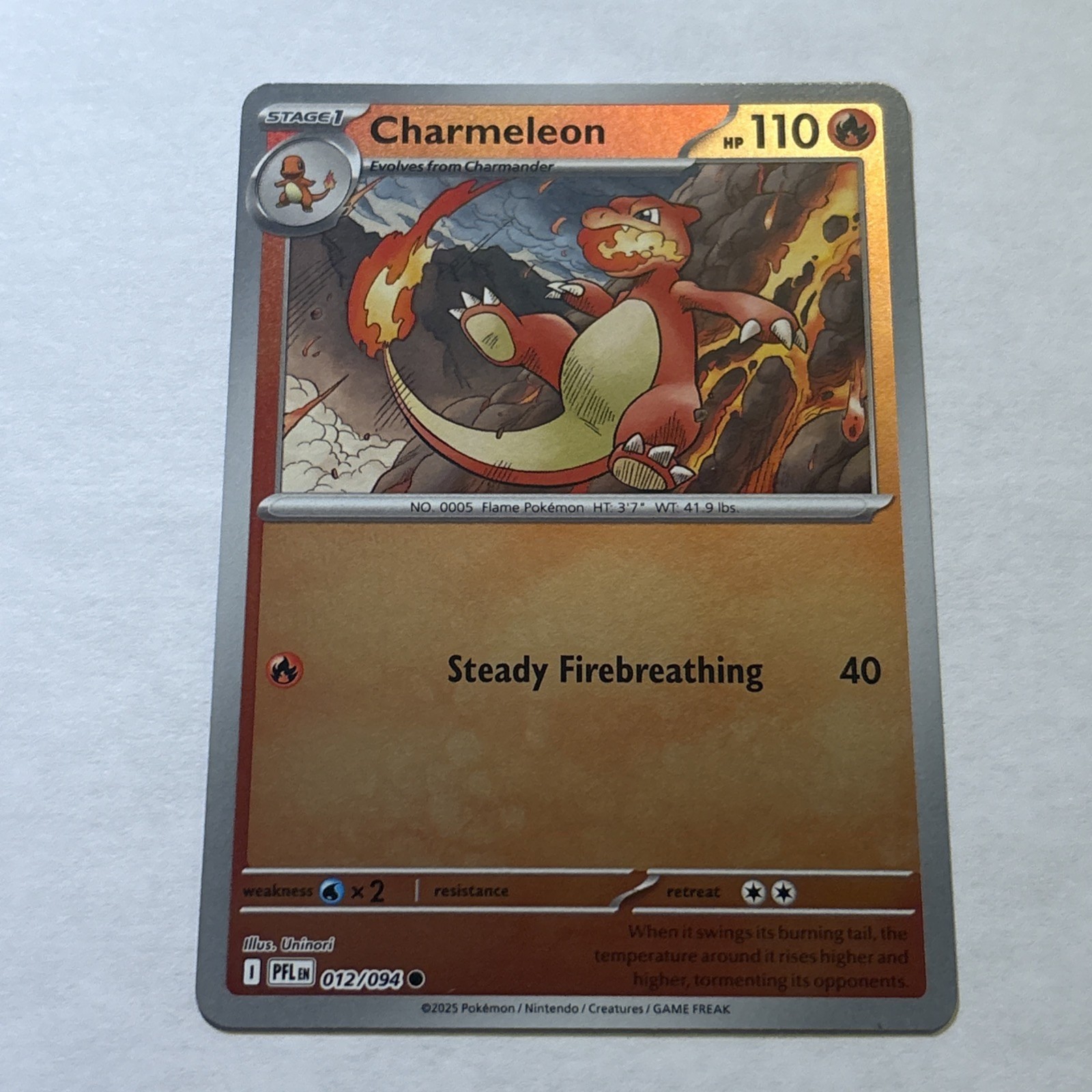 Pokemon - Phantasmal Flames - Charmeleon 012/094 - Reverse Holo NM