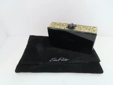 Edie Parker Black/Gold Confetti Small Acrylic Box Clutch