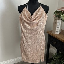 Windsor Sequin Champagne Cocktail Dress Size Large Women’s