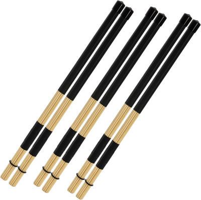3 Pair 16 Inch Bamboo Bundle Drumsticks, 5A Jazz Drum Sticks Constructed of 19 B