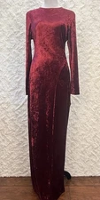 Charlotte Russe VTG Y2K Women’s Crushed Velvet Dress Red Wine Size L Bodycon