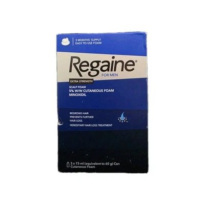 Regaine For Men Extra Strength Scalp Foam 5% W/W – 3 x 73ml - EXPIRY 05/2028 ✅️