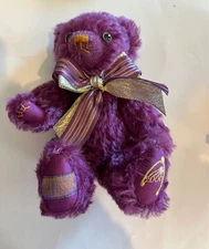 MERRYTHOUGHT “MILLENNIAL MAGNET BEAR” #202 of 2000- 10” LAVENDER MOHAIR