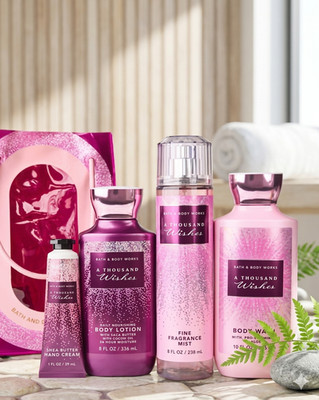 Bath & Body Works A THOUSAND WISHES Gift Set 4-Piece Mist Lotion Wash Hand Cream