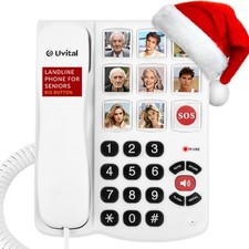 Big Button Phone for Seniors, Corded Landline Phones for Seniors with 8 One-T...