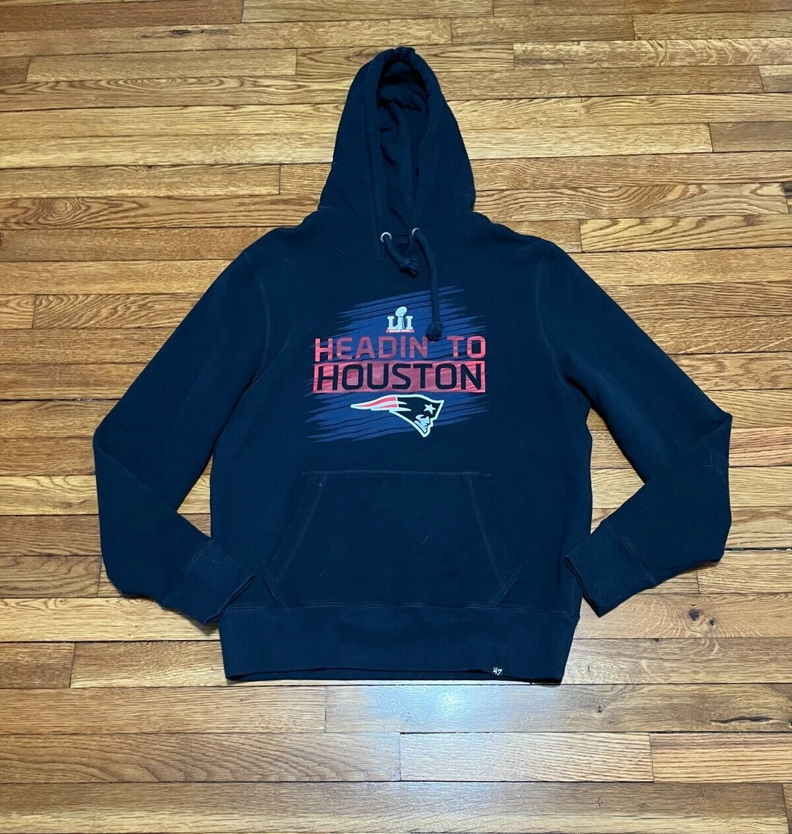 New England Patriots Super Bowl LI 51 Hoodie Sweatshirt Mens Size Medium Blue