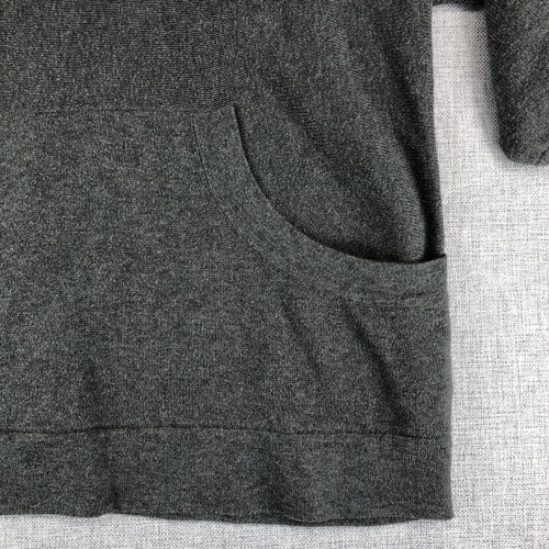 Eileen Fisher Knitted Short Sleeve Hoodie Gray Organic Cotton Size M 1/4 zip EUC - Picture 4 of 9