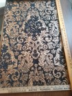 Vintage Black Flocked Damask Wallpaper Partial Roll Bordello Victorian 10 feet
