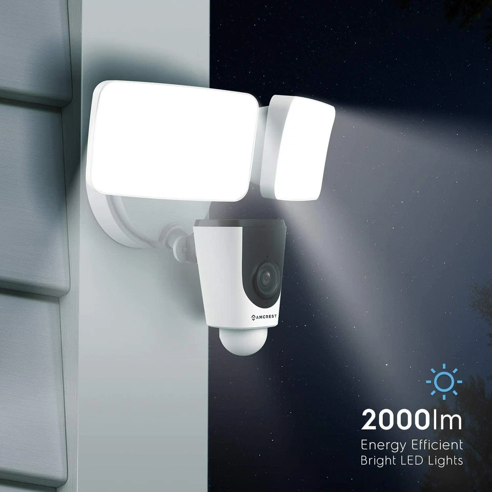 Amcrest SmartHome 1080p WiFi Outdoor Security Camera Floodlight Alarm Floodlight - Image 3 of 4