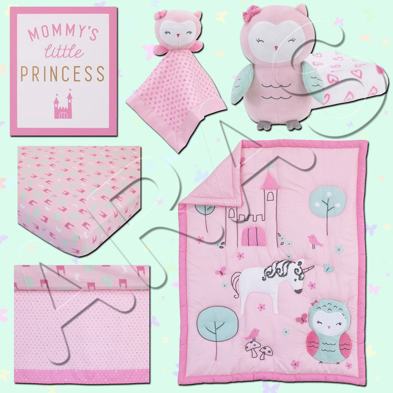 Child of Mine: Princess 7pc (W/BLANKET & Wall Art) Crib Bedding Set by Carter's
