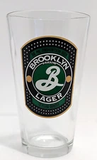 BROOKLYN BREWERY Lager 16 oz Conical Shaker PINT GLASS The Pre-Prohibition Beer