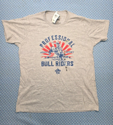PBR Bull Riders 2XL Gray T shirt NWT Authentic PBR