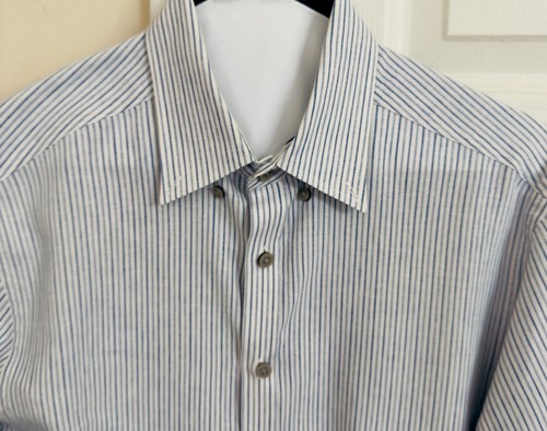 Jos A Bank Traveler Tailored Fit Striped Long Sleeve Button Up Shirt Mens M - Picture 4 of 7