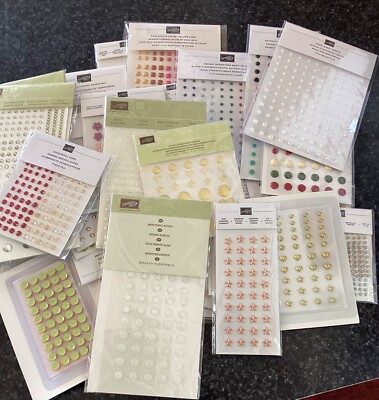 Stampin Up! Retired ADHESIVE BACKED ADORNMENTS, New in Pack, CHOICE