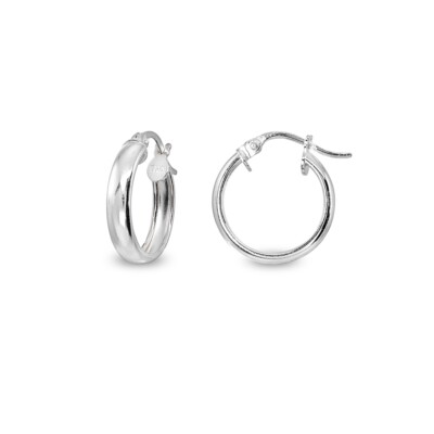 Tiny Plain hoop french locked sterling silver hoop earrings