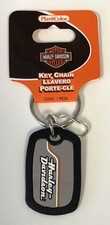 Harley-Davidson Rubber Dog Tag Metal Stacked Logo Key Chain NEW