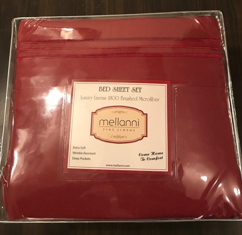SPLIT KING SHEET SET - Soft Microfiber - Burgandy - Picture 2 of 3