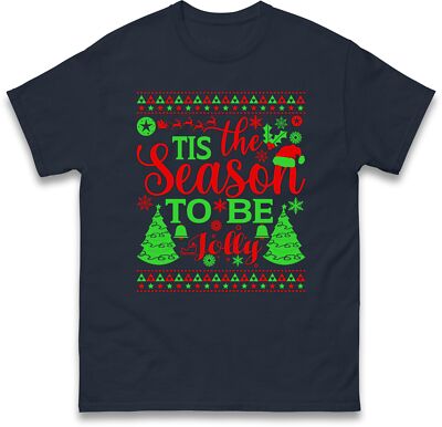 Tis The Season To Be Jolly Christmas Holiday T-Shirt, Neujahr Weihnachtsgruppe Kostüm