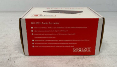 AV Acces Model 4KCVH2H HDMI To HDMI+SPDIF R/L HDMI Audio Extractor 4K 5.1