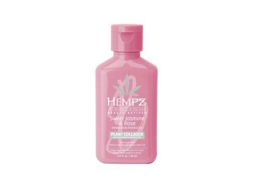 Hidratante/loción corporal a base de hierbas con infusión de colágeno de cáñamo - jazmín y rosa 2,25 oz