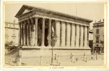 France, Nimes, la Maison Carrée vintage albumen print albumen print 10x15
