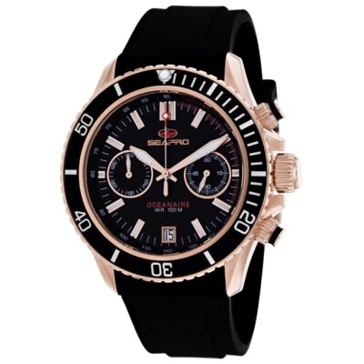 SEAPRO SP0333 Oceanair Thrash Black Dial Date Chronograph Men's Watch $1,700