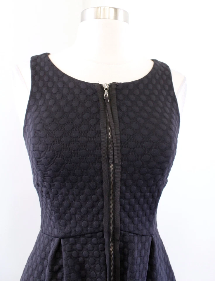 Vestido Leifsdottir Anthropologie Tonnell Negro Lunares Calce y Acampanado Cremallera 0 Foto 3 de 4