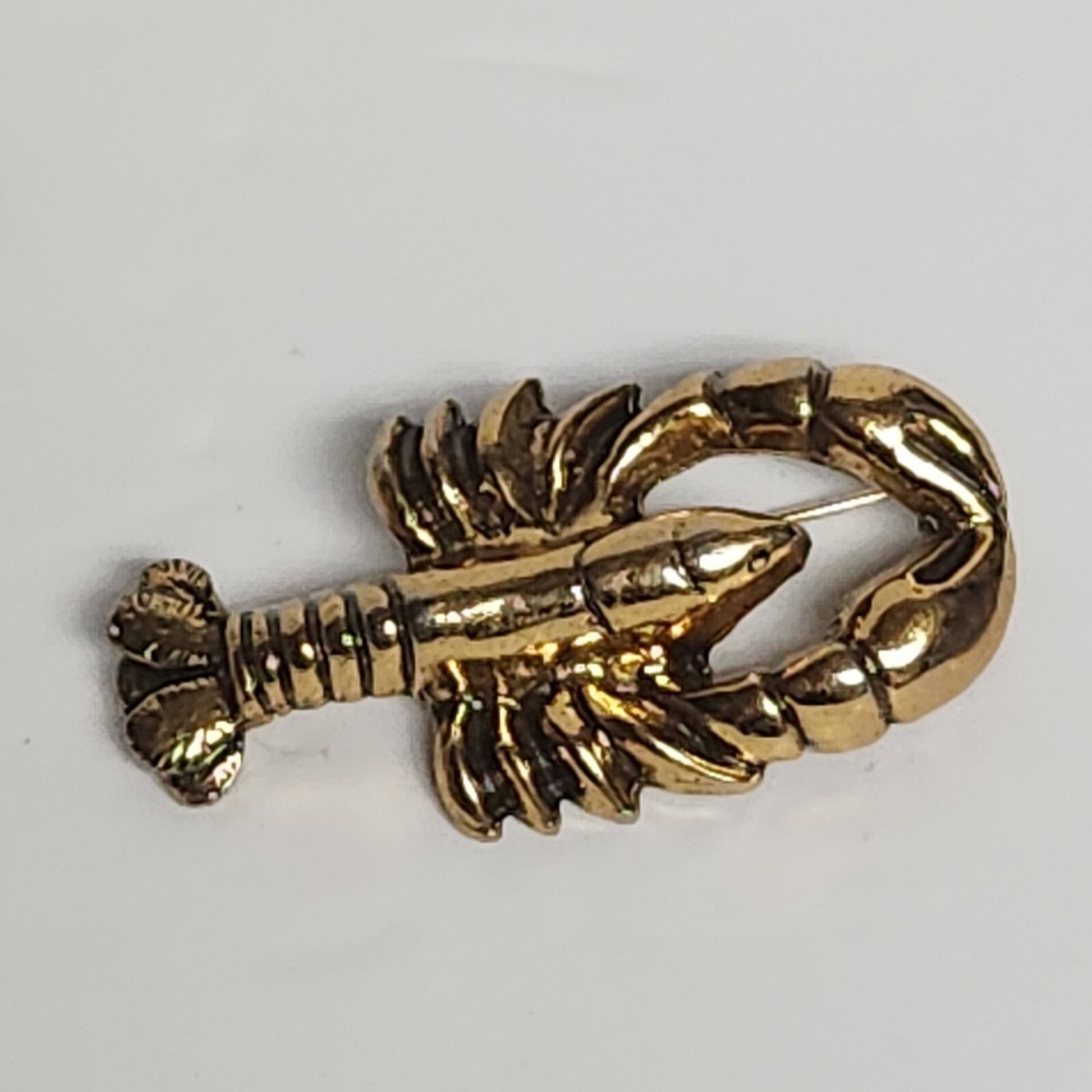 Vintage LOBSTER signed ZENTALL Brooch Scarf Lapel Pin