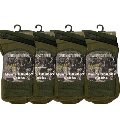 MISHIWORLD 6 Pairs Mens Military Socks Army Thermal Hiking Boots Walking Combat warm 6-11
