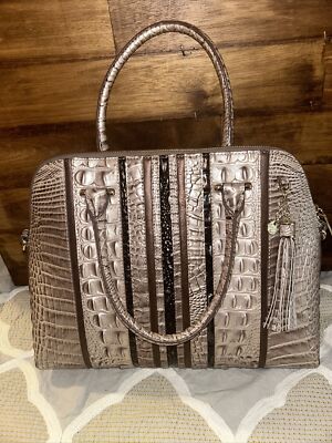 Brahmin Sydney Chardonnay Seine Leather Satchel Handbag