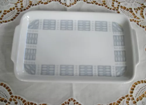 Vintage Wissterling Bavaria White & Blue Platter ~ 4 7/8" x 8 1/8"  ~ 