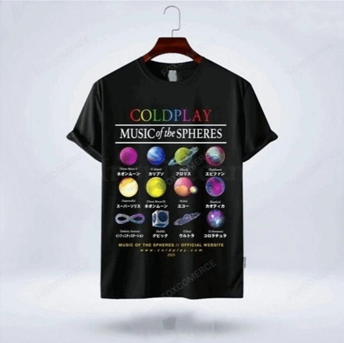 Maglietta Coldplay Music Of The Spheres World Tour 2025, Gildan, Unisex - Foto 3