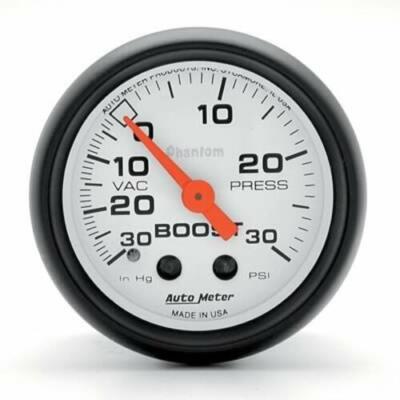 Auto Meter 5703 Phantom Mechanical Boost Vacuum Gauge 30 inHg / 30 psi , 2 1/16''