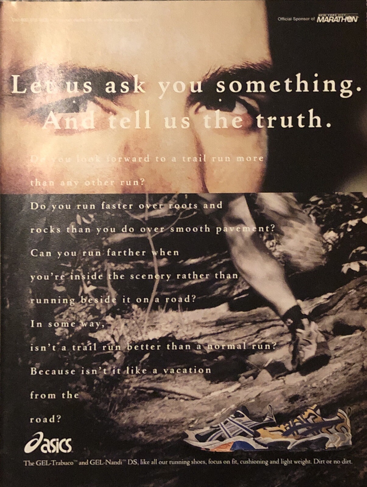 1999 Asics Running Shoes GEL-Trabuco & GEL-Nandi DS - Trail Run VTG 90s PRINT AD