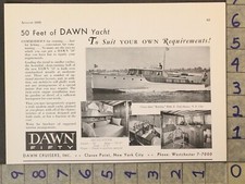 1936 BOAT WATERCRAFT DAWN FIFTY YACHT CRUISER KARINA CHARTER MARINE AD A-2441