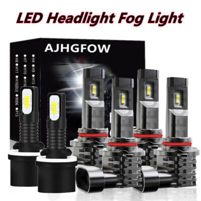 For Chevy Suburban 1500 2500 2001-2006 6X LED Headlight Bulbs Hi/Low Fog Lights