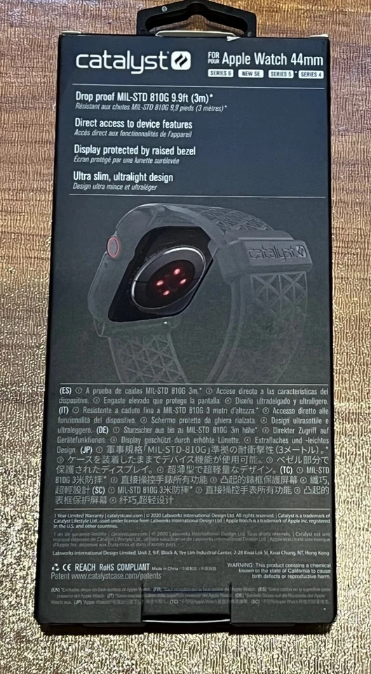 Catalyst Band and Protective Case for Apple Watch 44mm 4/5/6/SE - Stealth Black - Image 2 of 2
