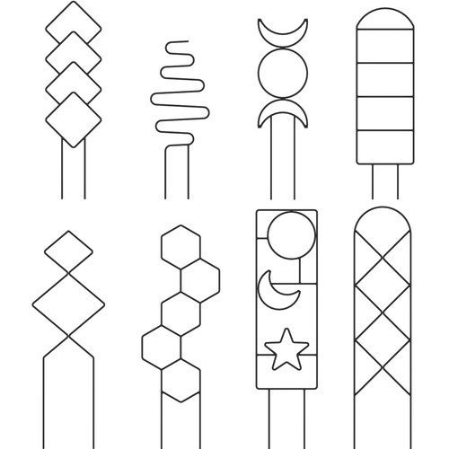 8Pcs Small Metal Trellis for Indoor Plants Iron Plant Support Stake tepEt