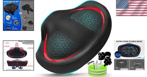 Ergonomic Noseless Bike Saddle with Reflective Band - Comfort for Every Ride - Picture 2 of 10