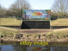 Photo 6x4 Brightly decorated flood defence works. Sale A overflow for the c2010